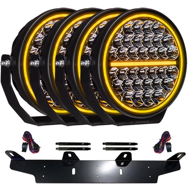 Zusatzlichtpaket 4 Stück LEDFORCE Attention V2 170W 4-PACK LED Zusatzlicht inkl. Zusatzlichthalter, Strebe und Relaiskabelsatz - 9-32V