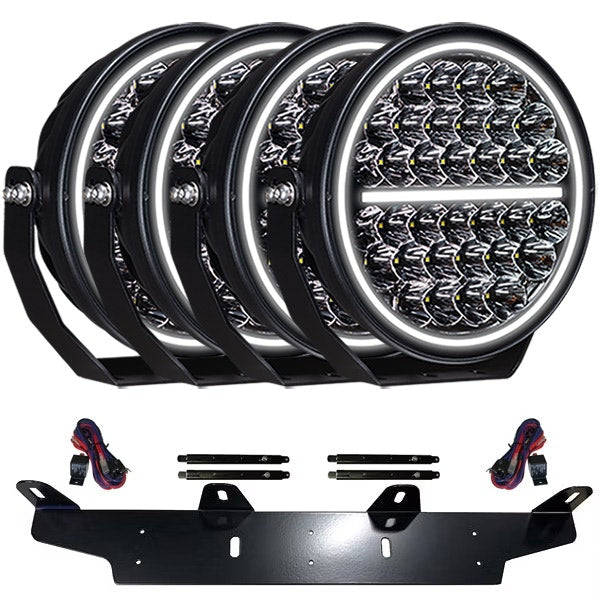 Zusatzlichtpaket 4 Stück LEDFORCE Attention V2 170W 4-PACK LED Zusatzlicht inkl. Zusatzlichthalter, Strebe und Relaiskabelsatz - 9-32V