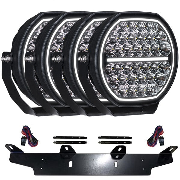 Zusatzlicht-Paket 4 Stück LEDFORCE Attention V1 170W 4-PACK LED Zusatzlicht inkl. Zusatzlichthalter, Strebe und Relaiskabelsatz - 9-32V