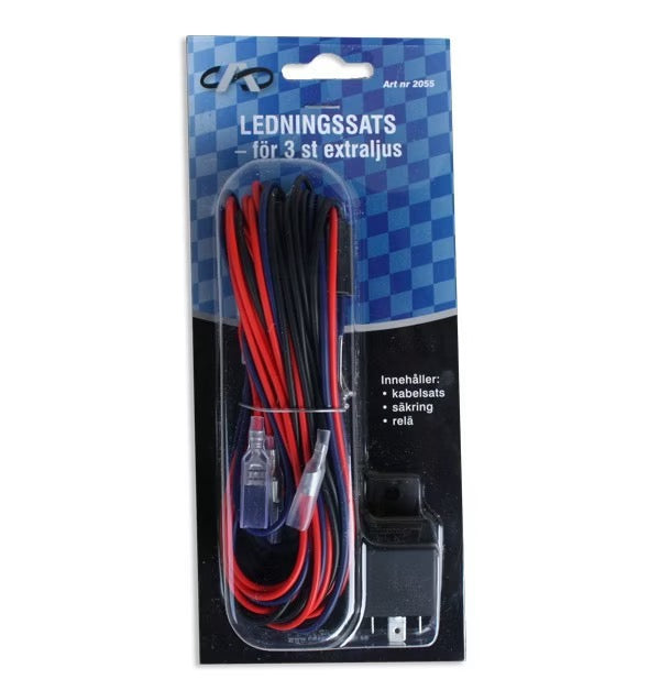 Zusatzlicht-Verkabelungssatz für 3 Zusatzlichter (Relaiskabelsatz) 12V